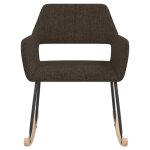Vidaxl chaise  bascule marron fonc tissu