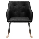Vidaxl chaise  bascule noir tissu