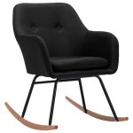 Vidaxl chaise à bascule noir tissu Vidaxl chaise à bascule noir tissu