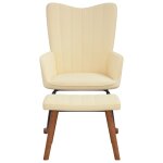 Vidaxl chaise  bascule avec repose - pied blanc crme velours