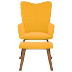 Vidaxl chaise  bascule avec repose - pied jaune moutarde velours