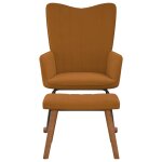 Vidaxl chaise  bascule avec repose - pied marron velours