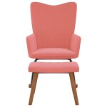 Vidaxl chaise  bascule avec repose - pied rose velours