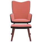 Vidaxl chaise  bascule avec repose - pied rose velours et pvc