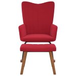 Vidaxl chaise  bascule avec repose - pied rouge bordeaux velours