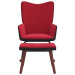 Vidaxl chaise  bascule avec repose - pied rouge bordeaux velours et pvc