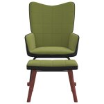 Vidaxl chaise  bascule avec repose - pied vert clair velours et pvc