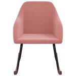 Vidaxl chaise  bascule rose velours