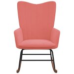 Vidaxl chaise  bascule rose velours