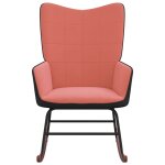 Vidaxl chaise  bascule rose velours et pvc