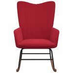 Vidaxl chaise  bascule rouge bordeaux velours