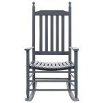 Vidaxl chaise  bascule avec sige incurv gris bois de peuplier
