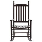 Vidaxl chaise  bascule avec sige incurv marron bois de peuplier