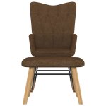 Vidaxl chaise  bascule avec tabouret marron tissu