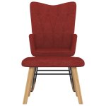 Vidaxl chaise  bascule avec tabouret rouge bordeaux tissu