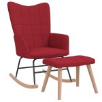 Vidaxl chaise  bascule avec tabouret rouge bordeaux tissu