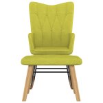 Vidaxl chaise  bascule avec tabouret vert tissu