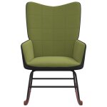 Vidaxl chaise  bascule vert clair velours et pvc