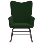 Vidaxl chaise  bascule vert fonc velours et pvc