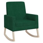 Vidaxl chaise � bascule vert tissu