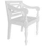 Vidaxl chaises batavia 2 pcs blanc bois d'acajou massif