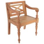 Vidaxl chaises batavia 2 pcs marron clair bois d'acajou solide