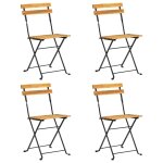 Vidaxl chaises de bistro pliables 4 pcs bois d'acacia massif
