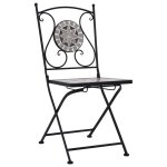 Vidaxl chaises de bistrot mosaque 2 pcs gris