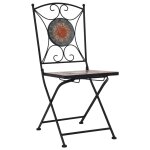 Vidaxl chaises de bistrot mosaque 2 pcs orange et gris
