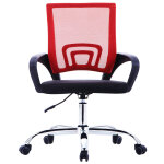 Vidaxl chaise de bureau avec dossier en maille rouge tissu