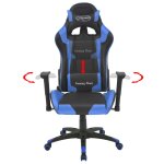Vidaxl chaise de bureau inclinable cuir artificiel bleu