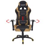Vidaxl chaise de bureau inclinable cuir artificiel dor