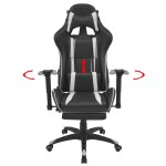 Vidaxl chaise de bureau inclinable avec repose - pied blanc