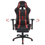 Vidaxl chaise de bureau inclinable avec repose - pied rouge