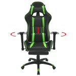 Vidaxl chaise de bureau inclinable avec repose - pied vert