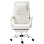 Vidaxl chaise de bureau de massage blanc similicuir Vidaxl chaise de bureau de massage blanc similicuir
