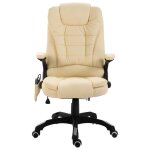 Vidaxl chaise de bureau de massage crme similicuir