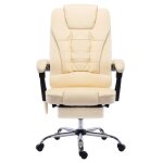 Vidaxl chaise de bureau de massage crme similicuir