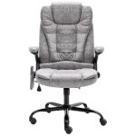 Vidaxl chaise de bureau de massage gris clair cuir vritable