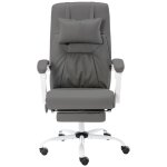 Vidaxl chaise de bureau de massage gris similicuir