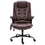Vidaxl chaise de bureau de massage marron fonc cuir vritable