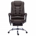 Vidaxl chaise de bureau de massage marron similicuir