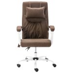Vidaxl chaise de bureau de massage marron tissu