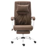 Vidaxl chaise de bureau de massage marron tissu Vidaxl chaise de bureau de massage marron tissu