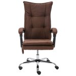 Vidaxl chaise de bureau de massage marron tissu