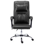 Vidaxl chaise de bureau de massage noir similicuir