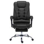 Vidaxl chaise de bureau noir similicuir