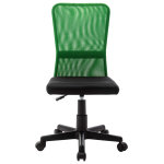 Vidaxl chaise de bureau noir et vert 44x52x100 cm tissu en maille