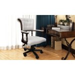 Vidaxl chaise de bureau pivotante blanc