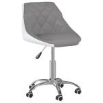 Vidaxl chaise de bureau pivotante gris et blanc similicuir